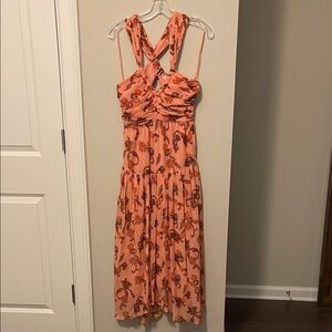 A.L.C. Coral Paisley Midi Dress